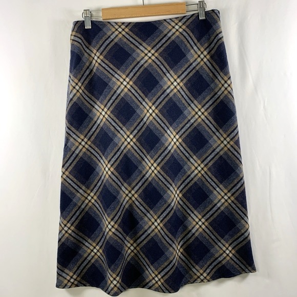 Bass Dresses & Skirts - VTG Womens Bias Tartan Plaid Wool Blend Midi Skirt Sz 10 Y2K Academia Heritage